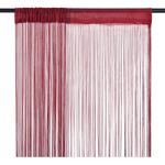 Reduzierte Burgundfarbene Fadenvorhänge aus Polyester maschinenwaschbar 2-teilig 
