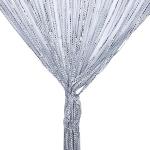 Silberne Fadenvorhänge mit Insekten-Motiv aus Polyester 