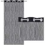 Schwarze Moderne Fadenvorhänge aus Textil lichtdurchlässig 