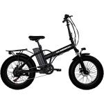 Fahrrad 20 E-Bike Flywheel Fatbike Elektro Klappbar Schwarz 6 Speed Motor 250W