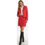 Reduzierte Rote Karo Elegante Faina Boucle-Jacken mit Knopf aus Bouclé für Damen Größe XS 