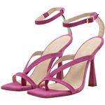 Fuchsiafarbene Elegante Faina Karree High Heels & Stiletto-Pumps mit Riemchen aus Veloursleder für Damen Größe 36 