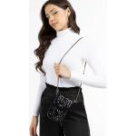 Schwarze Gesteppte Faina Mini Handtaschen mit Reißverschluss aus Kunstleder für Damen Klein 