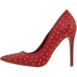 Rote Spitze Pfennigabsatz High Heels & Stiletto-Pumps ohne Verschluss aus Kunstleder für Damen Größe 37 mit Absatzhöhe 5cm bis 7cm 