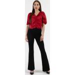 Reduzierte Rote Unifarbene Business Faina V-Ausschnitt Basic-Tops aus Satin für Damen Größe XS für den für den Sommer 
