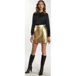 Reduzierte Goldene Faina Mini Lederröcke aus Lammleder für Damen Größe XS für Partys 