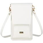 Weiße Faina Mini Handtaschen aus Kunstleder mit Handyfach für Damen klein 