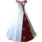 Burgundfarbene Schulterfreie Brautkleider & Hochzeitskleider für Damen Größe S für die Braut 