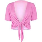 Hellrosa Unifarbene Elegante Kurzärmelige Atmungsaktive Mini Damencardigans ohne Verschluss Größe M für den für den Herbst 