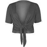 Dunkelgraue Unifarbene Elegante Kurzärmelige Atmungsaktive Mini Damencardigans ohne Verschluss Größe XS für Partys für den für den Herbst 