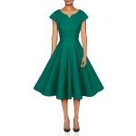Grüne Fairy Couple Midi Abendkleider A-Linie für mit Reißverschluss aus Baumwolle Handwäsche für Damen Größe XXL für Partys 