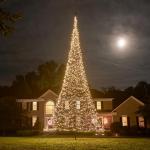 Fairybell LED-Weihnachtsbaum für draussen - 10 Meter - 4000 LEDs - Weihnachtsbaum im Fahnenmast - Warmweiss - Geeignet für vorhandene Fahnenmasten