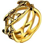 Nickelfreie Goldene Retro Goldringe vergoldet aus Edelstahl für Herren Größe 57 