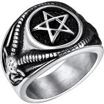 FaithHeart Herren Damen Siegelring Satan Pentagram