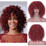 Rote Afro-Perücken aus Kunstfaser für Damen 