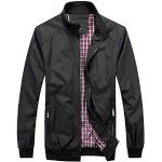 Schwarze Elegante Harrington-Jacken mit Reißverschluss aus Polyester maschinenwaschbar für Herren Größe M für den für den Winter 
