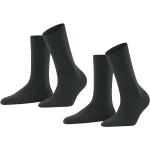 FALKE Socken, Softmerino, 2er-Pack, für Damen, grau, 41-42