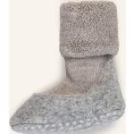 Hellgraue Falke Anti-Rutsch-Socken aus Wolle für Herren 