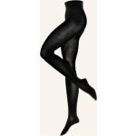 Schwarze Falke Softmerino Strickstrumpfhosen aus Polyamid für Damen Größe XL 