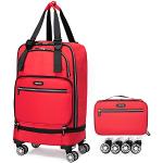 Rote Karo Verage Reisetaschen mit Rollen klappbar für Herren klein 