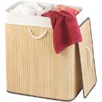 Nudefarbene Infactory Rechteckige Wäschekörbe & Wäschepuffs aus Bambus klappbar 