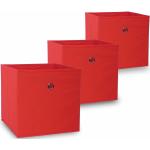Vladon - Faltbox Aufbewahrung Korb Faltbare Aufbewahrungsbox Stoffbox Oslo im 3er Set - Rot - Rot
