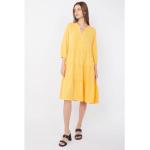 Gelbe Casual Sommerkleider für Damen Große Größen für den für den Sommer 