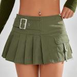 Reduzierte Armeegrüne SheIn Mini Festliche Röcke mit Schnalle aus Tüll für Damen Größe XS 