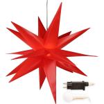 Faltstern Ø 100 cm rot 18 Zacken aus Kunstoff-Folie mit LED-Birne warmweiß Weihnachtsstern
