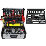 FAMEX 423-47 Werkzeugkoffer gefüllt mit Werkzeug Set - ERWEITERBAR - Werkzeugkasten bestückt - Viel Platz für weiteres Werkzeug