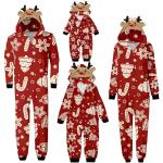 Rote Pyjamas lang mit Weihnachts-Motiv für Damen Größe S 1-teilig Weihnachten für den für den Winter 