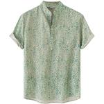 Grüne Oversize Langärmelige T-Shirts aus Baumwolle für Herren Größe L für den für den Sommer 