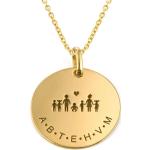 Goldene Familienketten aus Gold 18 Karat graviert für Damen 