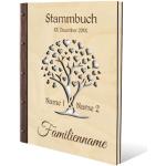Familien Stammbuch Birkensperrholz mit Lederrücken