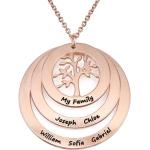 Rosa Familienketten Vergoldete personalisiert für Damen 