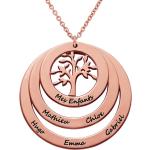 Reduzierte Rosa Familienketten vergoldet personalisiert für Damen 