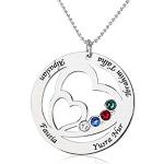 Silberne Herzketten 18 Karat personalisiert für Damen 