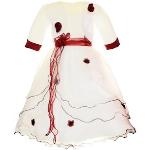 Weiße Bestickte Elegante Kinderfestkleider aus Jersey für Mädchen Größe 98 