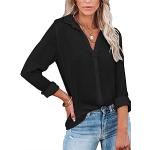 Reduzierte Schwarze Elegante V-Ausschnitt Tunika-Blusen für Damen Größe XXL für den für den Sommer 