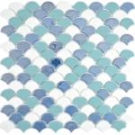 Blaue Mosaik Wandfliesen matt 