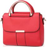 Reduzierte Rote Elegante Lederhandtaschen mit Reißverschluss aus Leder mit Handyfach für Damen klein 