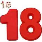 Rote Zahl 1 Zahlen Backformen mit Cupcake-Motiv aus Silikon 