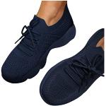Hellblaue Vintage Orthopädische Schuhe mit Glitzer mit Schnürsenkel aus Canvas atmungsaktiv für Damen Größe 40 für den für den Sommer 