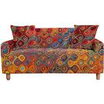 Orange Abstrakte Sofabezüge 2 Sitzer aus Polyester maschinenwaschbar 