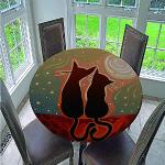 Cremefarbene Karo Asiatische Runde eckige Tischdecken 150 cm mit Tiermotiv 