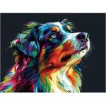 Rote Moderne Bilder & Wandbilder mit Hundemotiv Querformat 24x32 