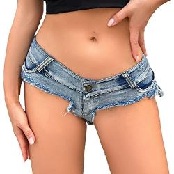 Faringoto Damen Denim Shorts Ripped Stretch Jeans, 9022-hellblau, M