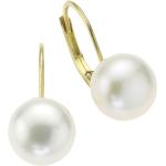 Goldene Ohrhänger mit Echte Perle für Damen 