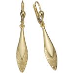 Goldene Elegante Ohrhänger matt aus Gold 10 Karat für Damen 