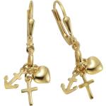 Reduzierte Goldene Motiv Ohrhänger aus Gold 10 Karat für Damen 